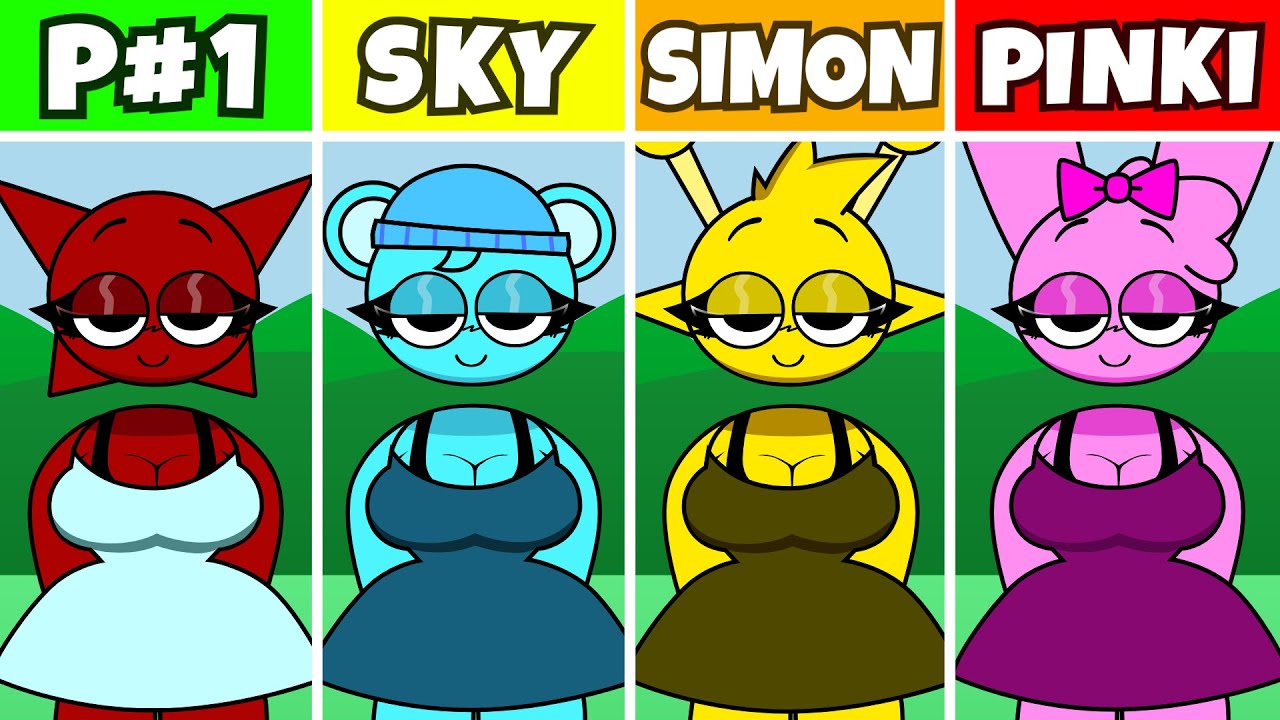 Incredibox Sprunki: Human But Everyone Is Sky VS Simon Vs Pinki