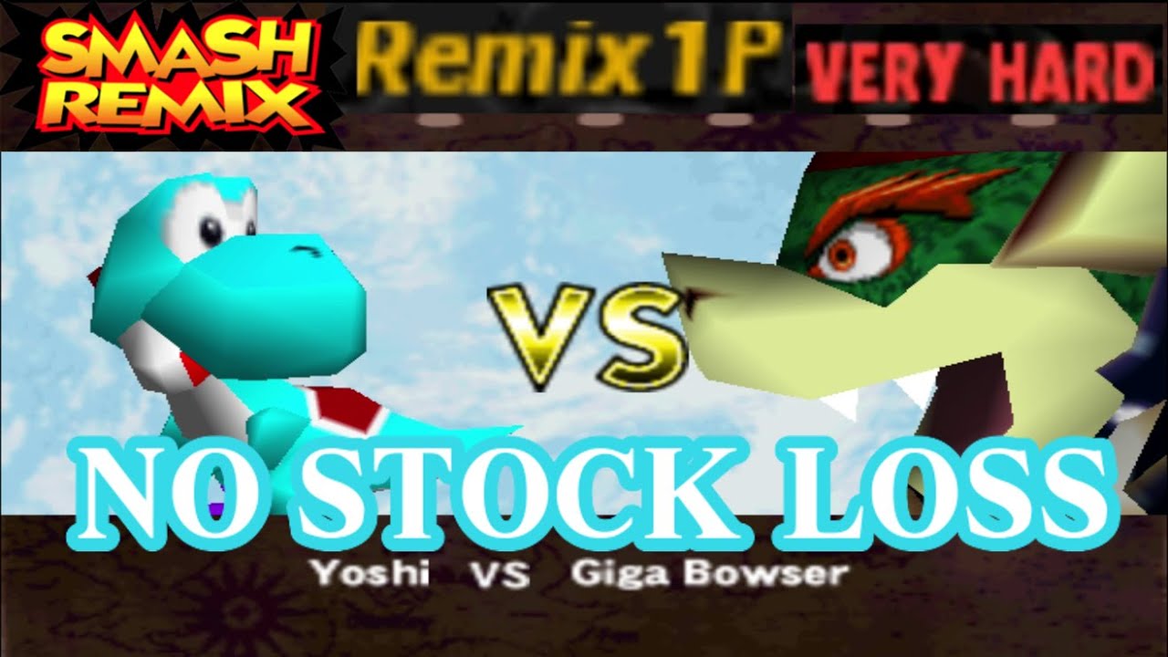Smash Remix - Classic Mode Remix 1P Gameplay with Yoshi (VERY HARD) No stock loss