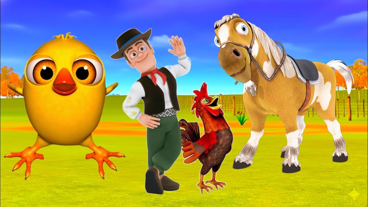 Gran Fiesta en la Granja: Baile de la Vaca, la Cabra y los Pájaros Carrera Loca entre Autos y Vacas🐄
