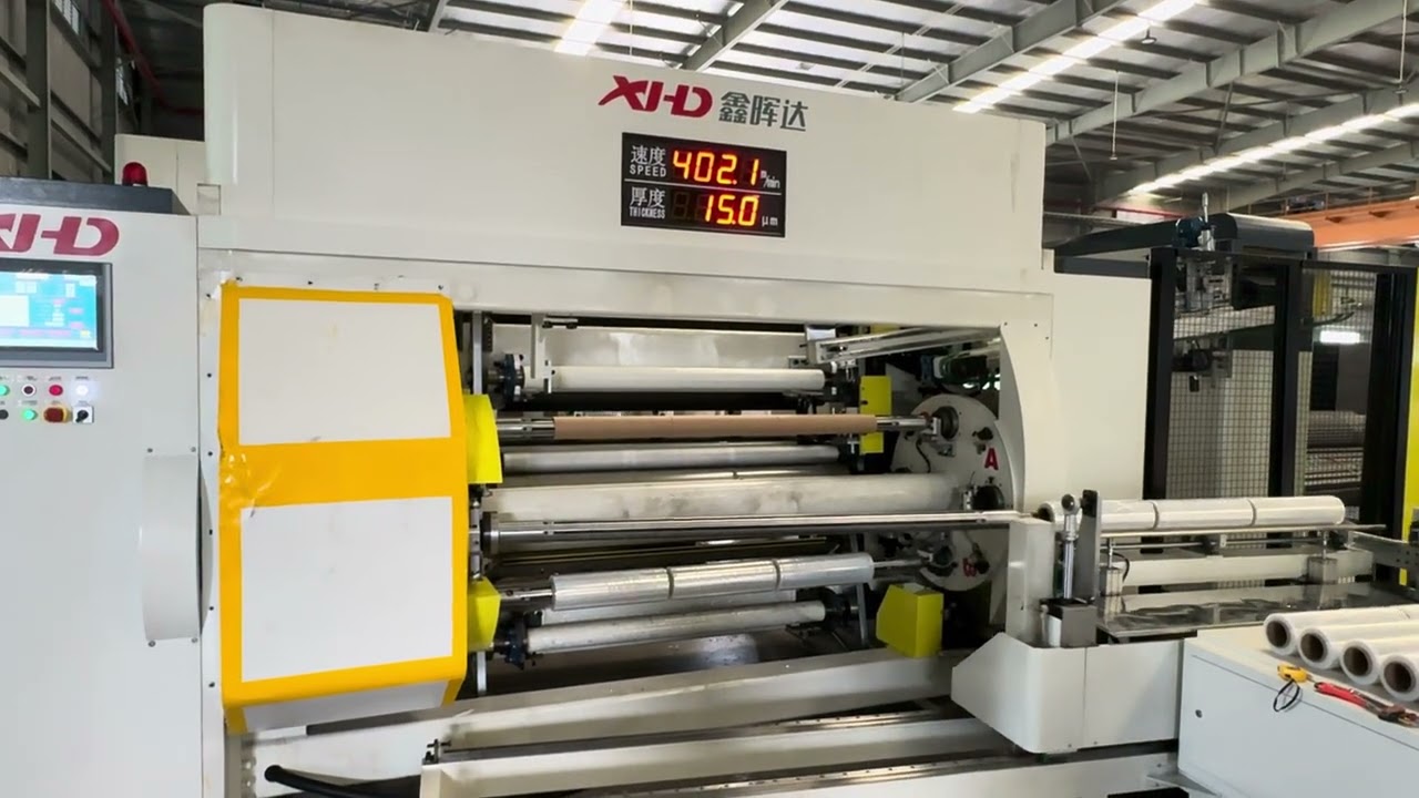 turret winding stretch film machine; Four Shafts Winding Stretch film machine