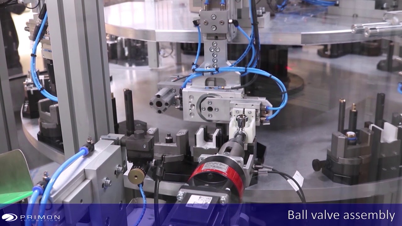 Assembly and test machine for gas ball valve
