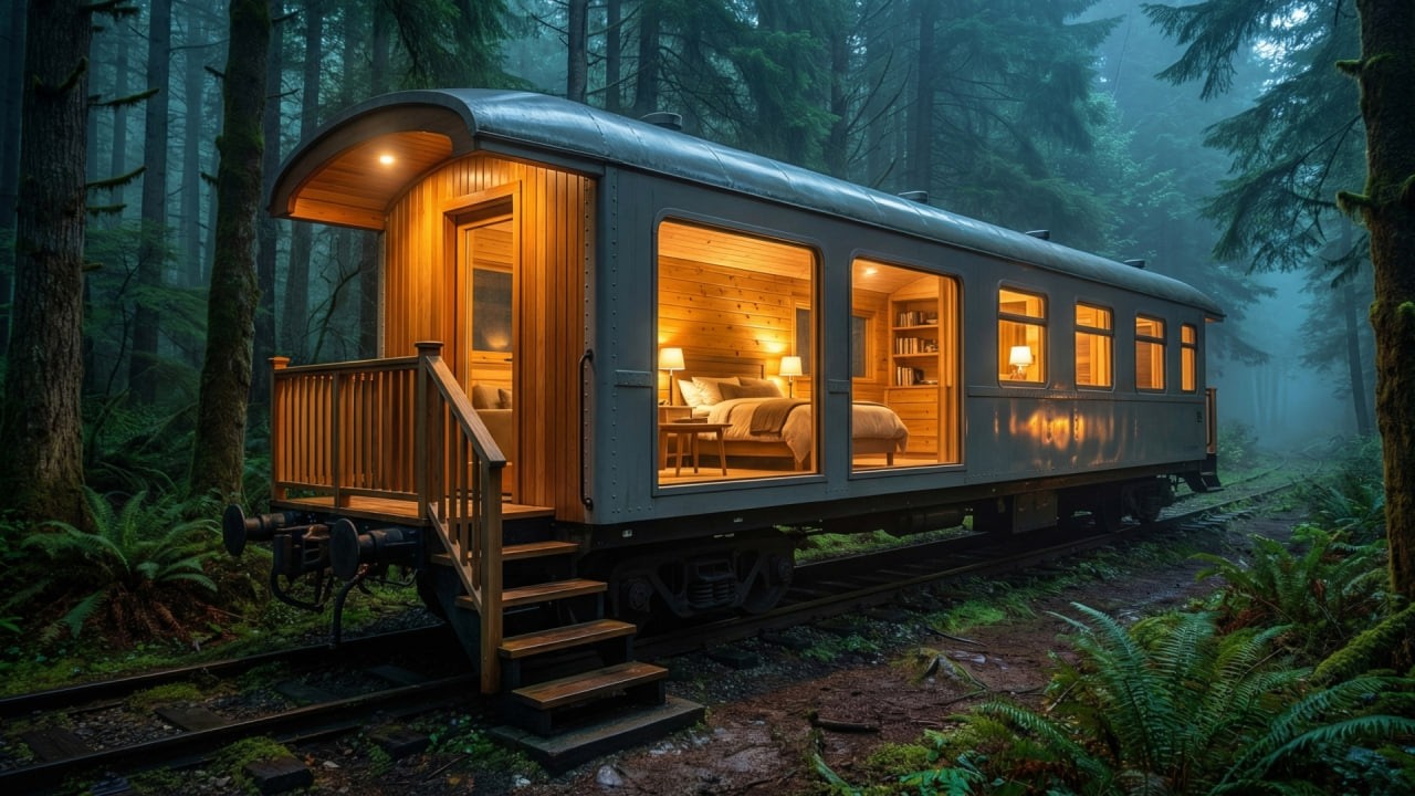 This Abandoned Train Was Forgotten in the Forest — I Turned It into a Luxury Home (ASMR)