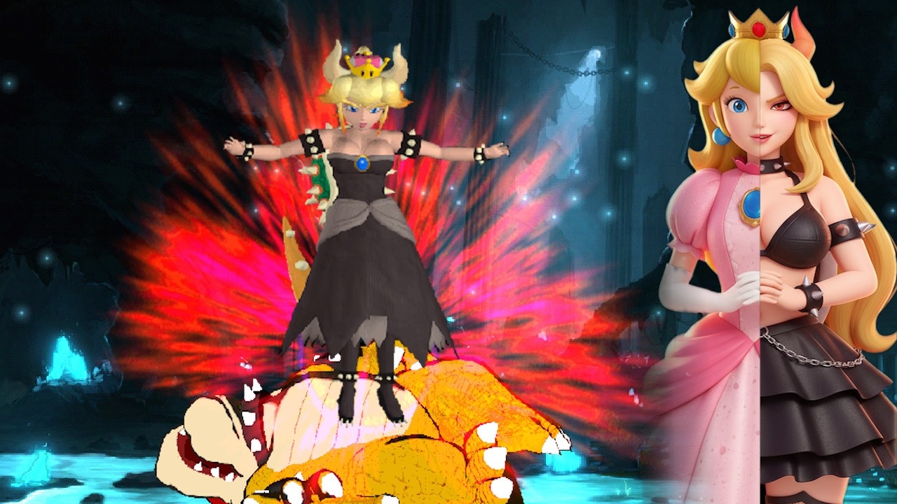 Something wrong with the princess Peach, but what exactly? Mario. Bowser. Reverse ryona