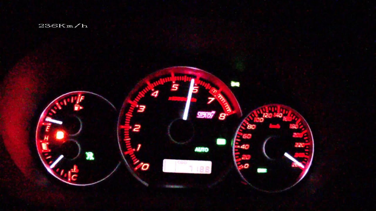 Subaru WRX STi 2012 - acceleration 0-240 km/h + Vmax test