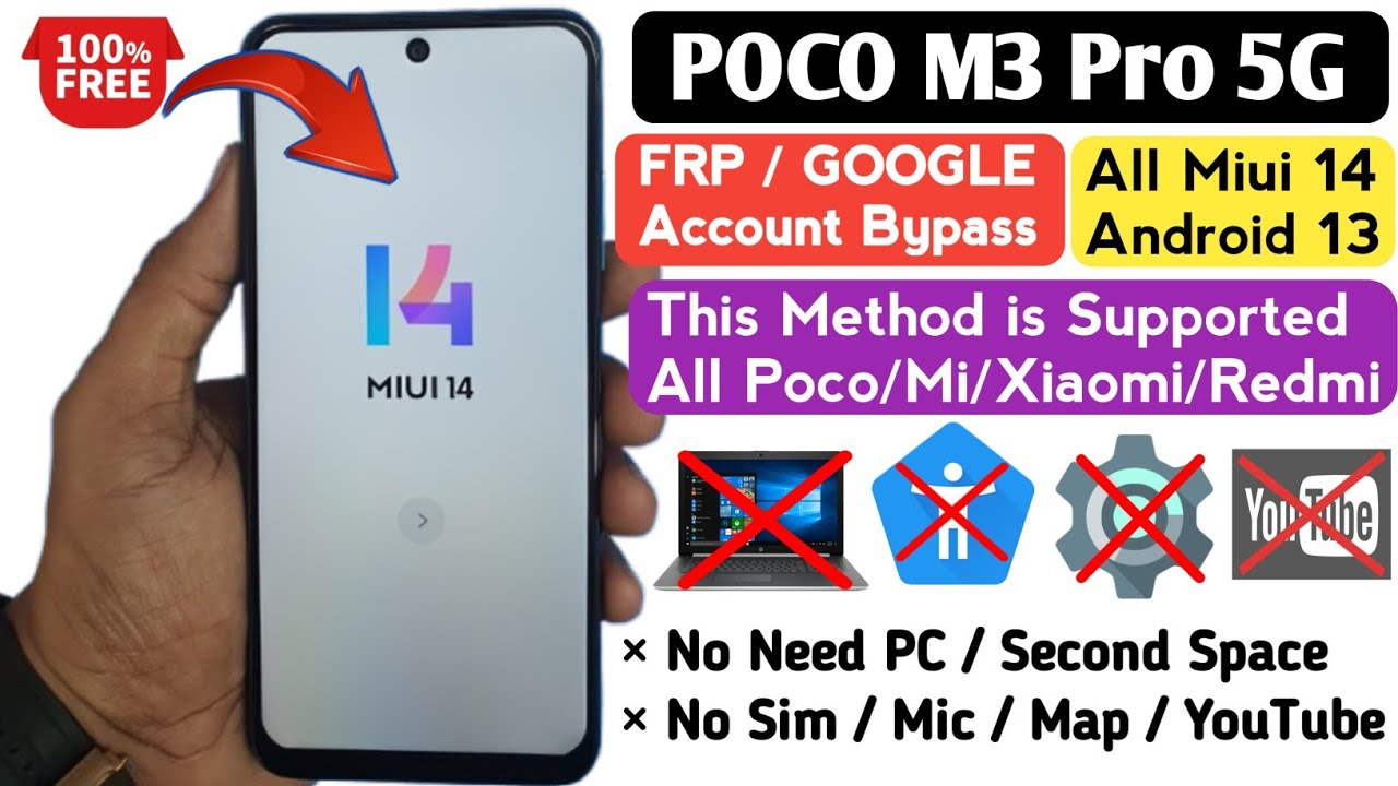 POCO M3 Pro 5g FRP Bypass Miui 14 | Second Space not show | POCO M3 FRP Bypass | miui14