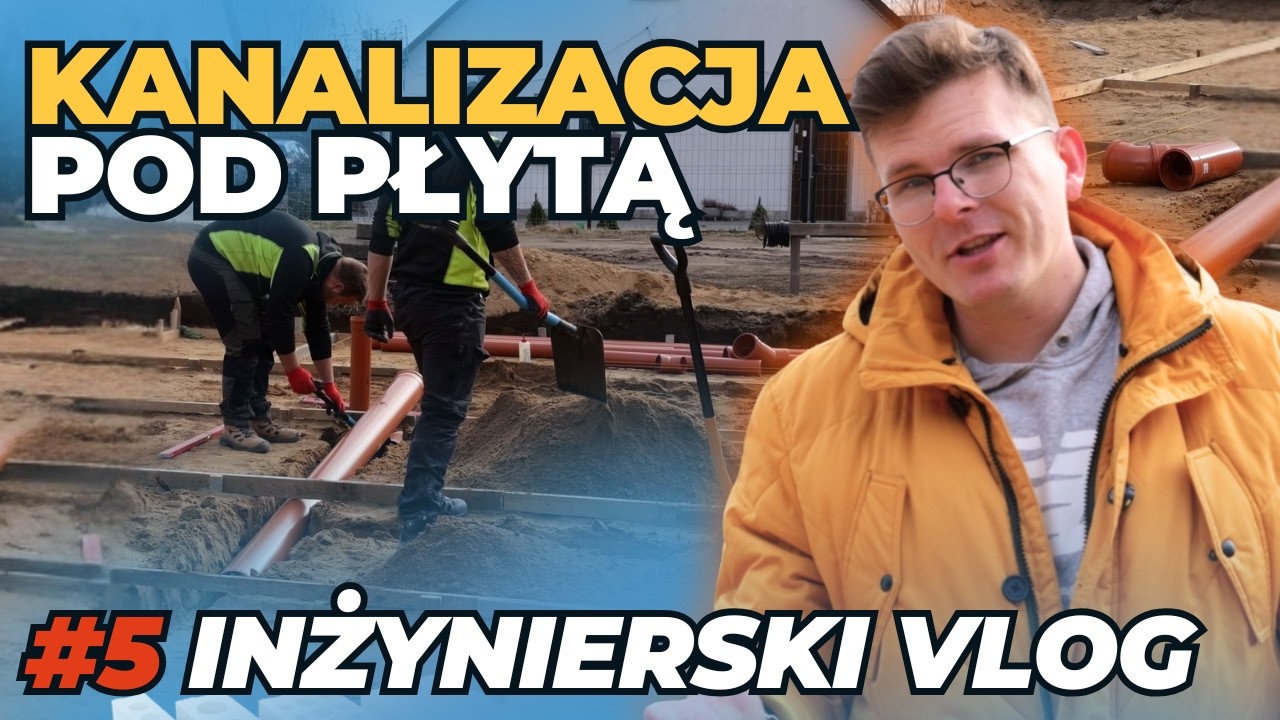 Układamy pomarańczowe rury! Jak wytyczyć kanalizację pod płytą? | INŻYNIERSKI VLOG #5