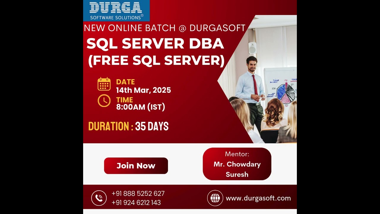 🔥 SQL Server DBA Training | Free SQL Server Course | New Online Batch @ Durgasoft 🚀