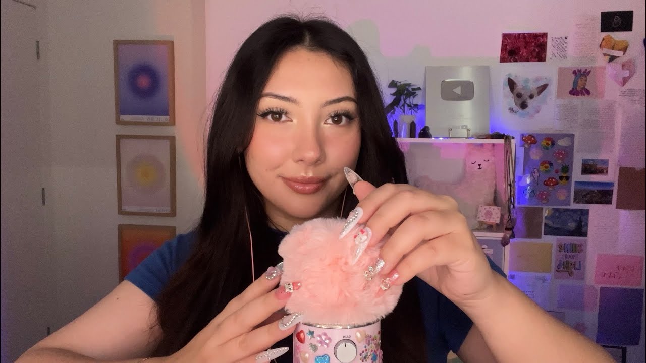 ASMR with my new PINK fluffy cover 🩷 and a mini candle haul + whispered ramble 🫶