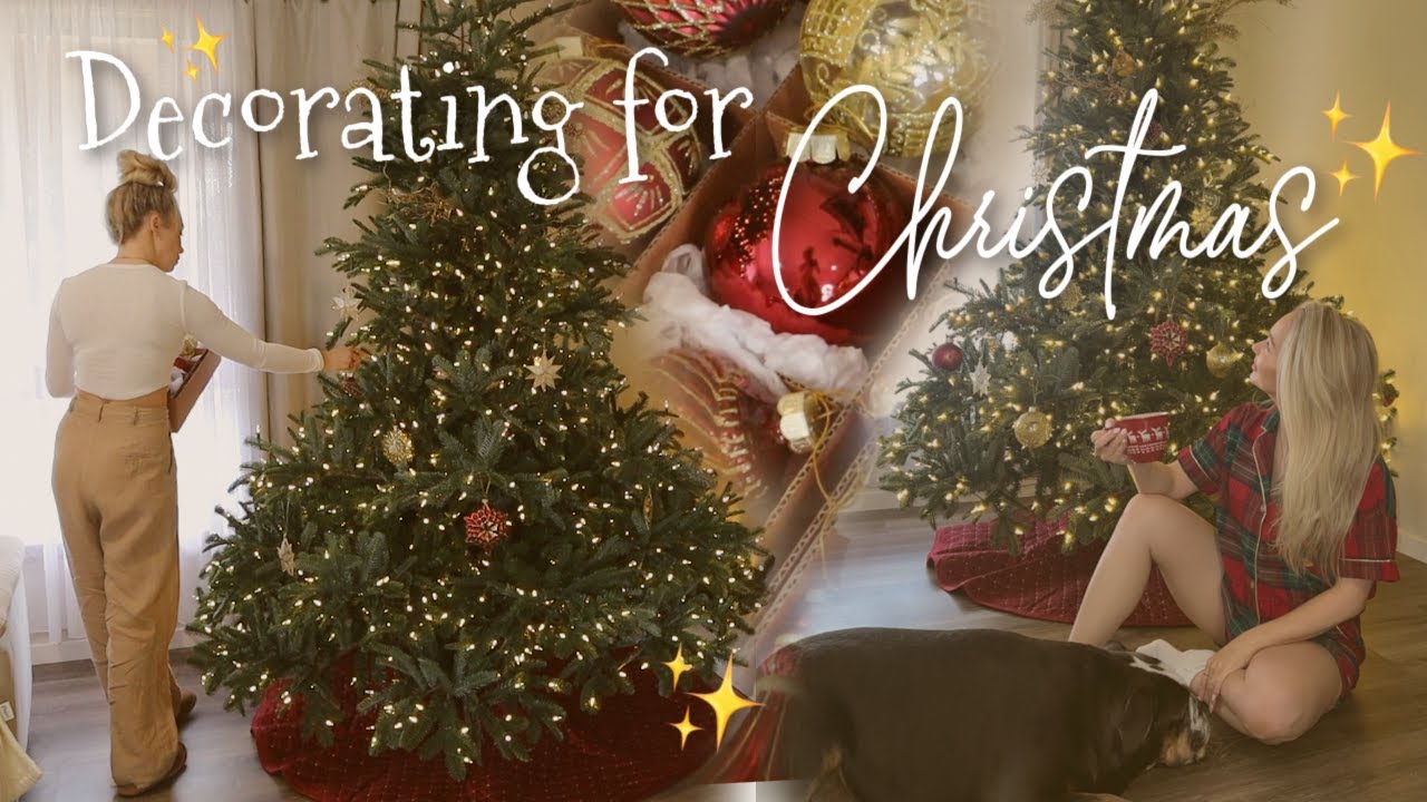 Decorating my Christmas Tree 2022 | BALSAM HILL EUROPEAN FIR  🎄✨ Traditional red & gold