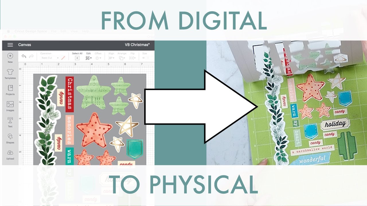 Tutorial: Convert digital scrapbook embellishments to physical print then cut elements using Cricut