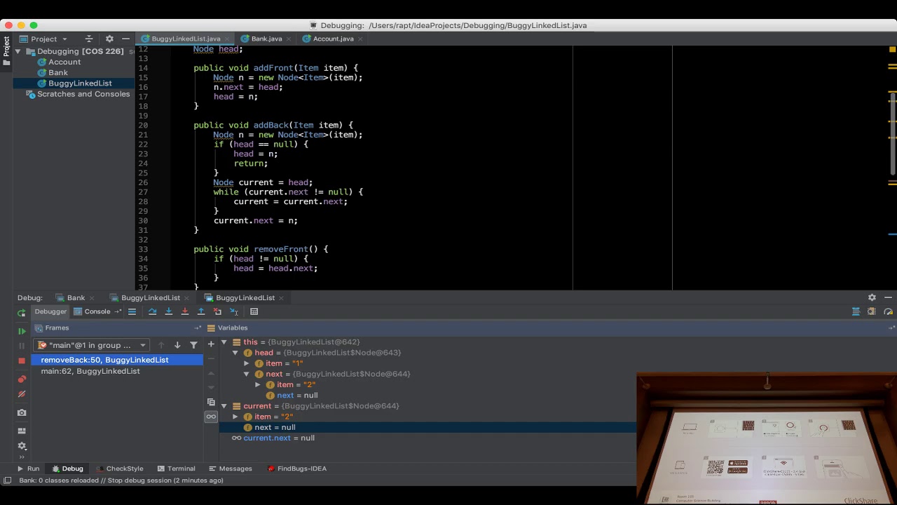 Princeton COS226: IntelliJ Debugging Workshop (Part 2)