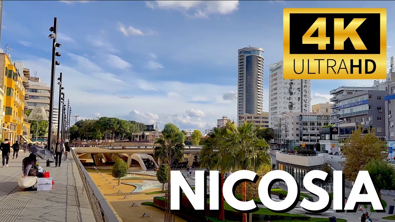 Walking Tour - Nicosia (Λευκωσία) 🇨🇾【4K】Experience Cyprus