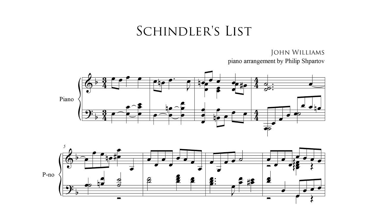 Schindler's List (Piano Solo + Notes)