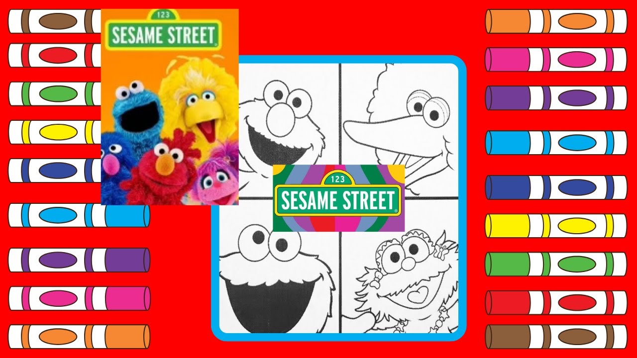 🖍Sesame Street (Elmo, Big Bird, Cookie Monster, & Zoe): COLORING VIDEO