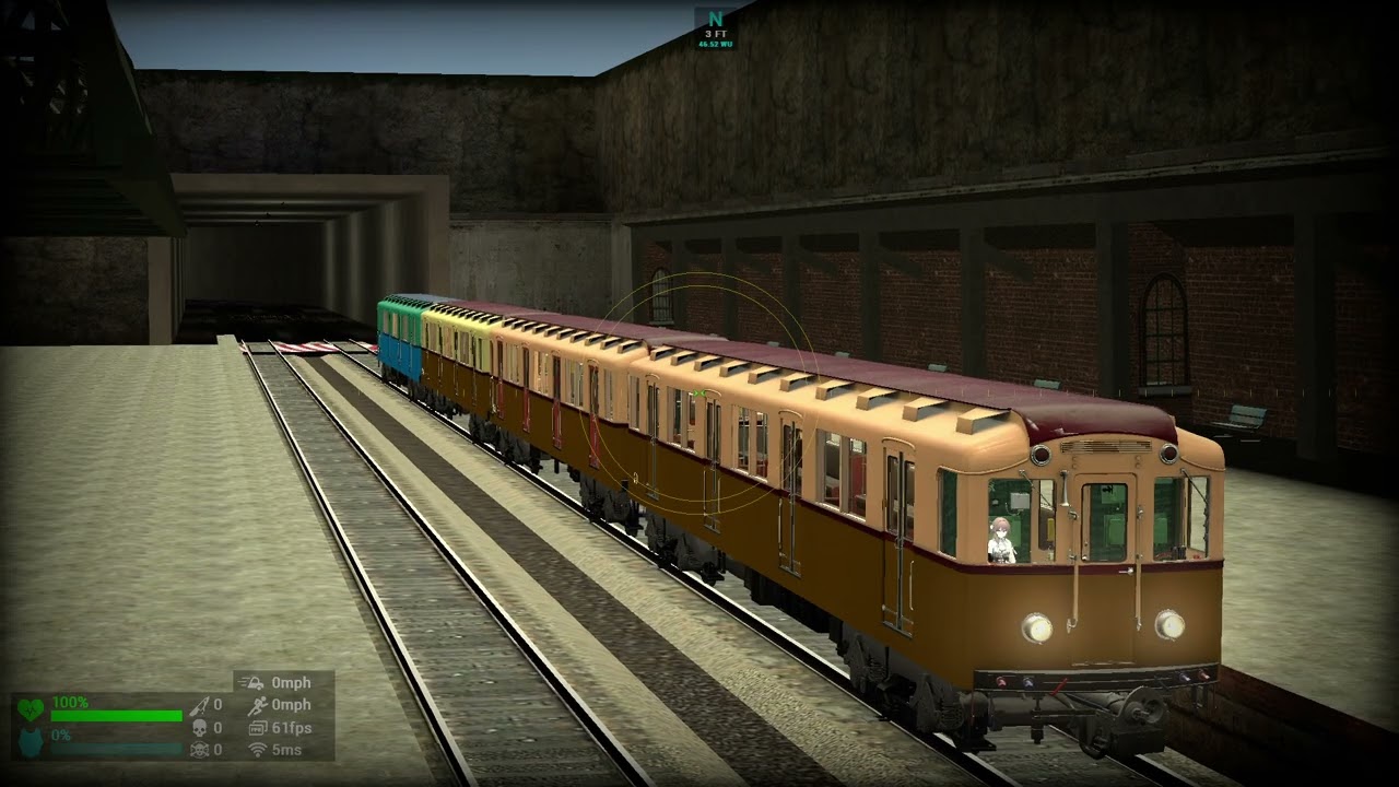 ขับรถไฟฟ้าใต้ดินมอสโกรุ่น Am ในเกม Garry's Mod Metrostroi 