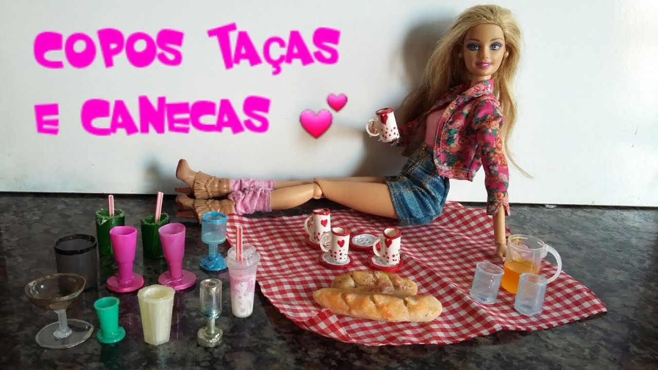 COMO FAZER COPOS TAÇAS E CANECAS PARA BARBIE