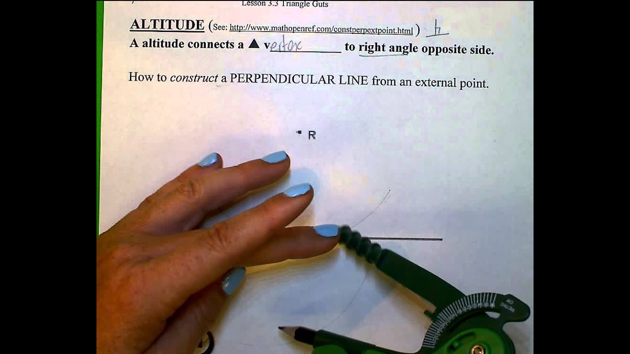 Construction of a Perpendicular from an external point