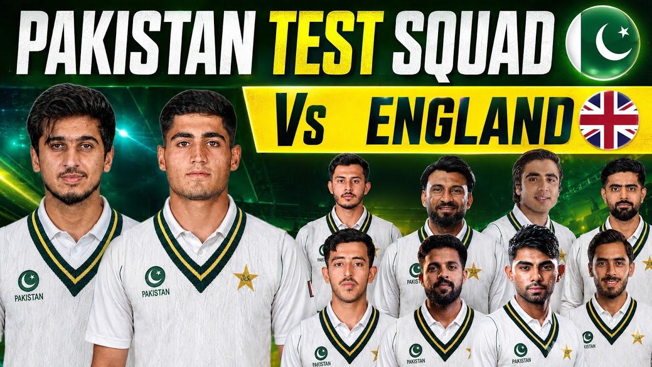 Pakistan New Test Squad Vs England 2026 | Pakistan test Squad for 3rd test vs england