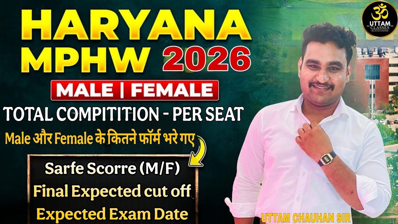 Haryana MPHW 2026 🔥 Male/Female Total Form | Competition Per Seat | Expected Cut Off & Exam Date