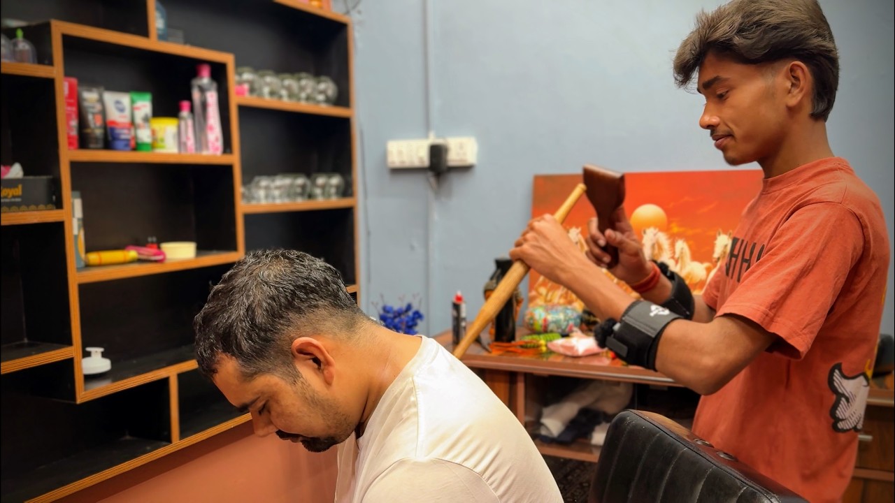 Asmr Sensational Anxiety & Stress relief Head massage with FIRE 🔥 Therapy by ASMR Kidbarber Raju ||