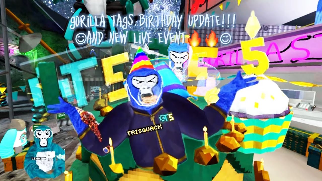 GORILLA TAGS BIRTHDAY UPDATE!!!🔥🔥🎂🎉🥳 (and live event🔥) #gorillatag #vr #gtag