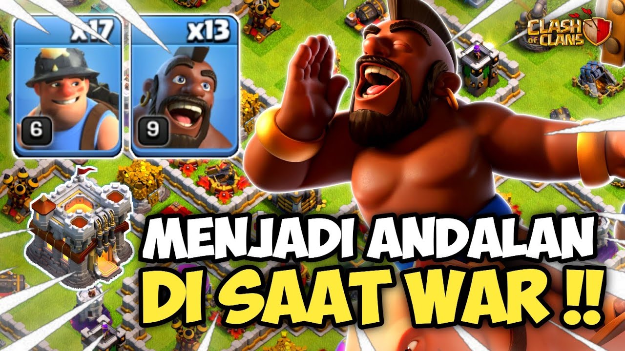 SELALU JADI ANDALAN SAAT WAR !! Combo Queen Charge + Miner Hog STRATEGI TH 11 - Clash of Clans