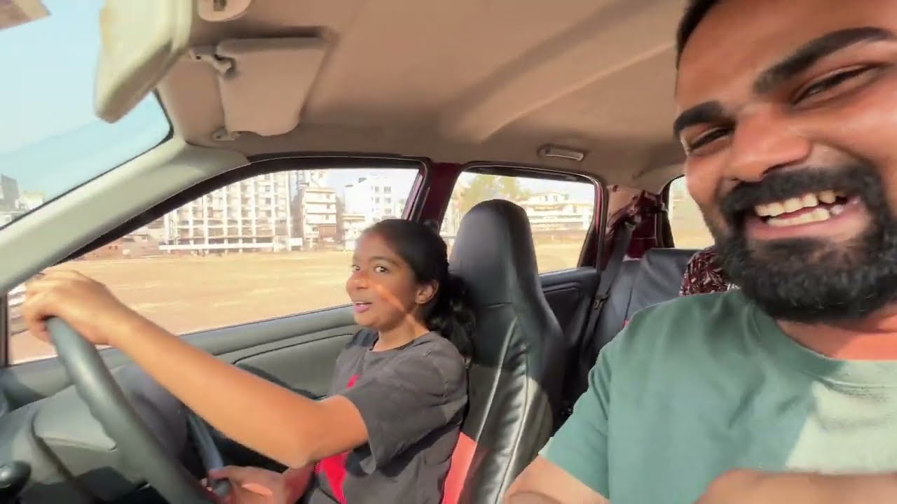 “ धुमाकूळ आणि आनंद !🤯 गाडी 🚗 चालवायला शिकतानाचा पहिला दिवस.” ( first day learning to drive)