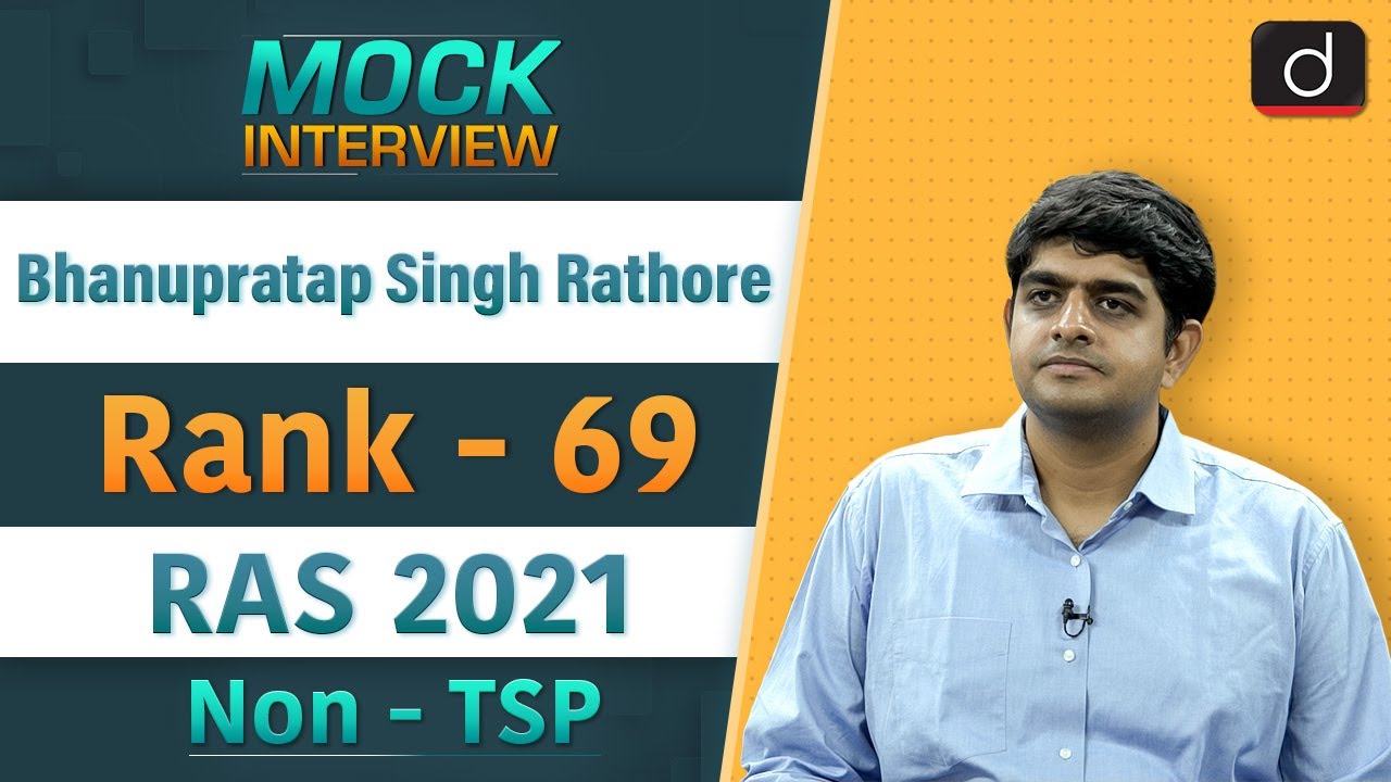 RAS Topper Bhanupratap Singh Rathore | Mock Interview I Drishti IAS English