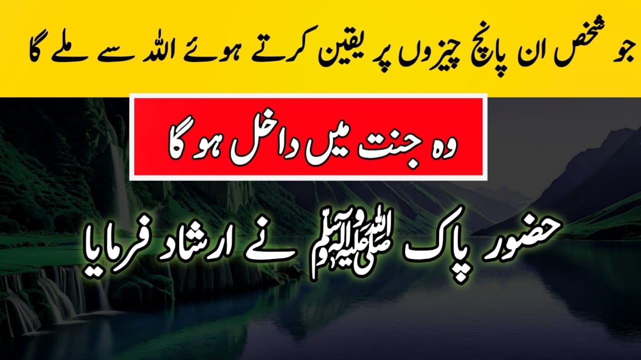 Whoever meets Allah while believing in these five things ! | IRSHAD E NABVIﷺ| hadees with tahira
