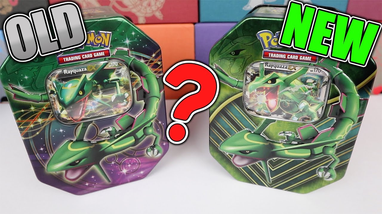 OLD vs NEW RAYQUAZA EX TINS! Pokemon Card Opening