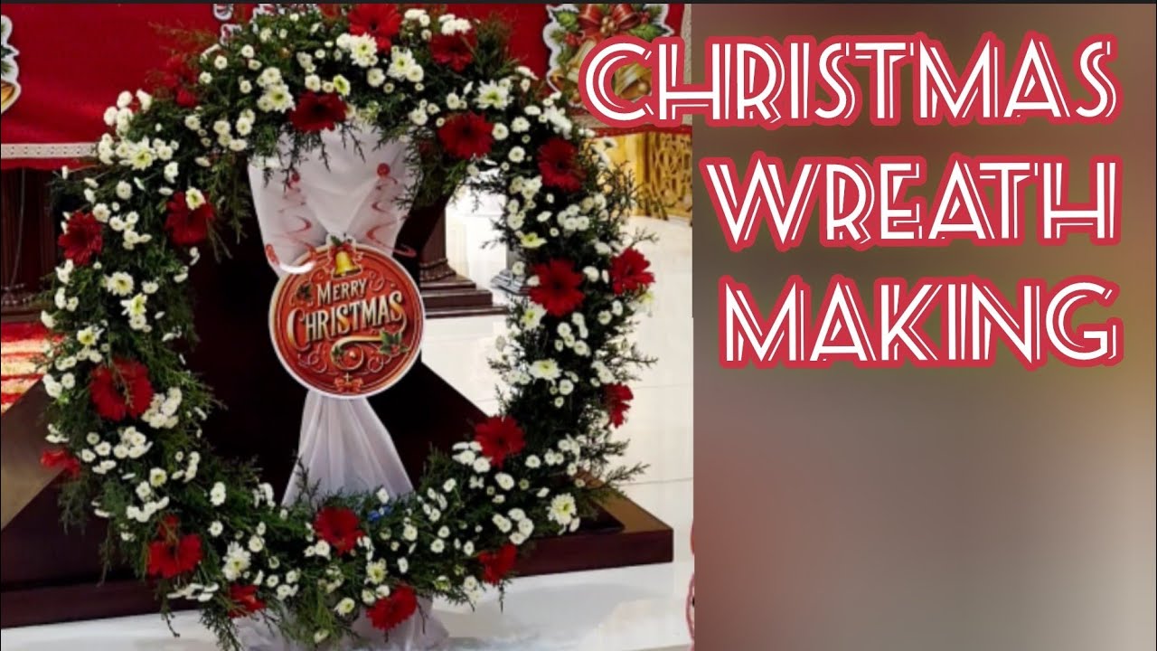 Christmas wreath making. Ep:407 #christmaswreath #freshflowerarragement #flowerarrangement #church