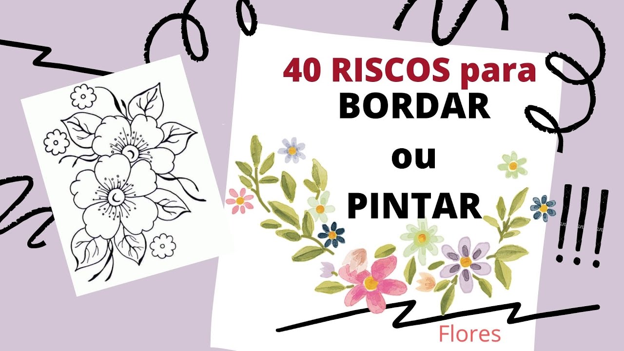 Riscos de flores para pintar ou bordar Bordado Livre