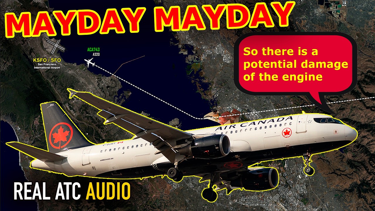 МЭЙДЕЙ, МЭЙДЕЙ! Отказ двигателя у лайнера Air Canada привел к экстренной посадке. РЕАЛЬНЫЕ ЗАПИСИ...