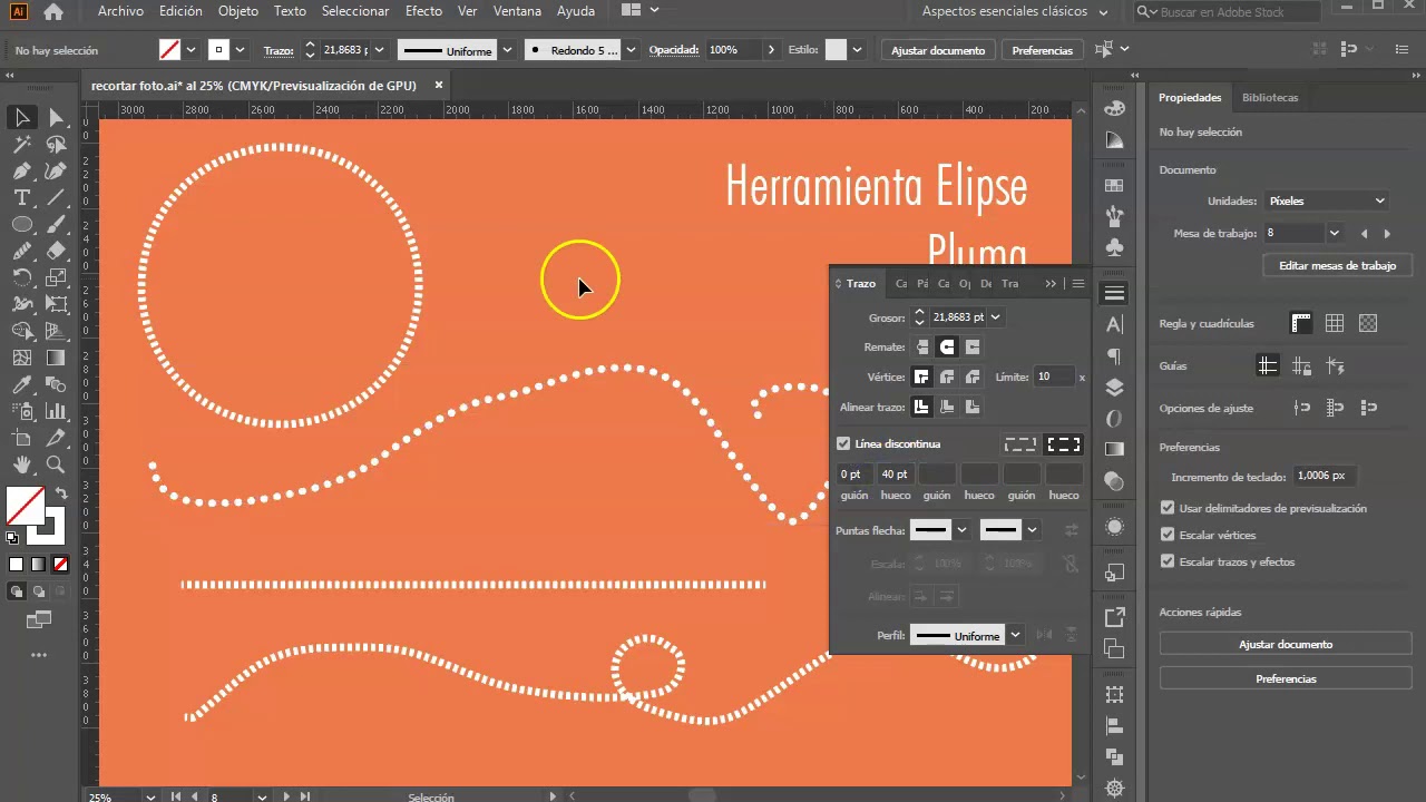 Lineas punteadas en Adobe Illustrator