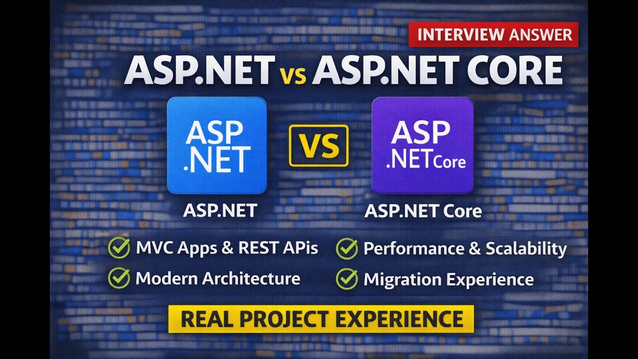 My Experience with ASP.NET & ASP.NET Core | Real Project Experience & Interview Answer