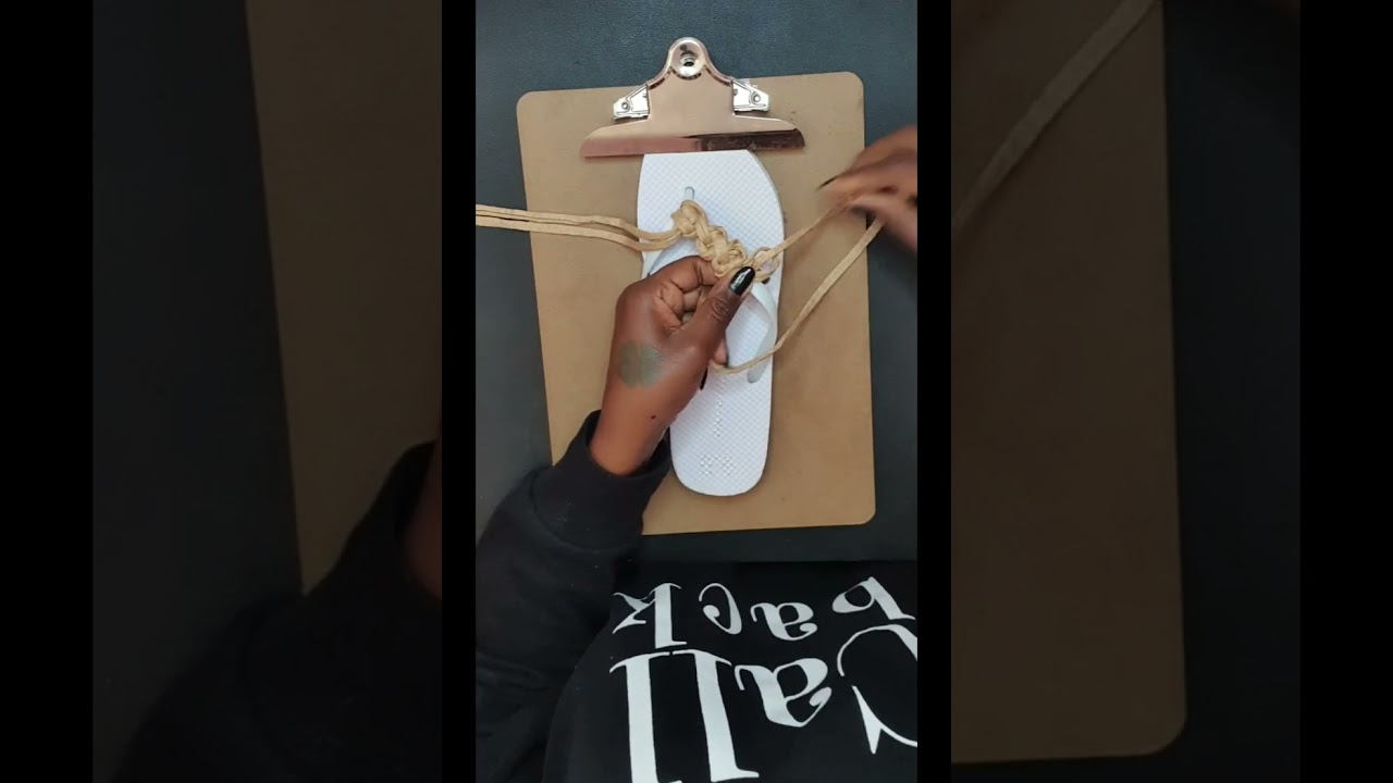 DIY - MACRAMÊ NO CHINELO,BEM FÁCIL DE FAZER/NOVIDADE/
