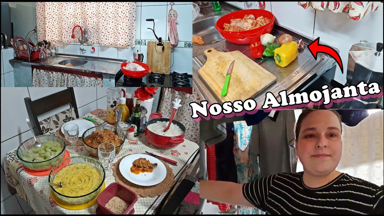 ALMOJANTA SIMPLES E  MUITO GOSTOSO - FRANGO COZIDO/PURÊ DE MANDIOQUINHA E SALADA - REFEIÇÃO COMPLETA