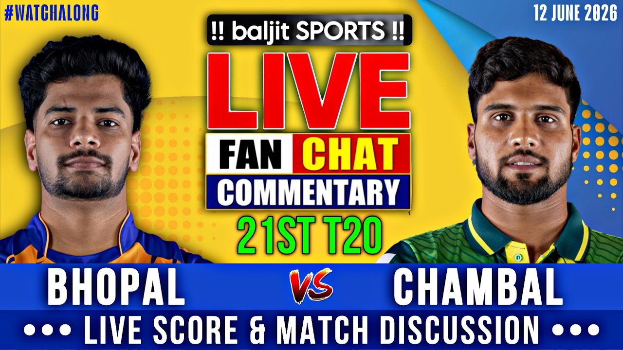 🔴 BL vs CG | Bhopal Leopards vs Chambal Ghariyals | 21st T20 | Live Score & Fan Commentary