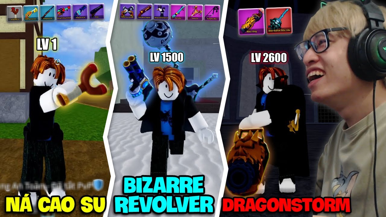 HÙNG AKIRA HÀNH TRÌNH LV 1 - 2600 VỚI TẤT CẢ 14 SÚNG REWORK TRỞ THÀNH XẠ THỦ VĨ ĐẠI TRONG BLOX FRUIT