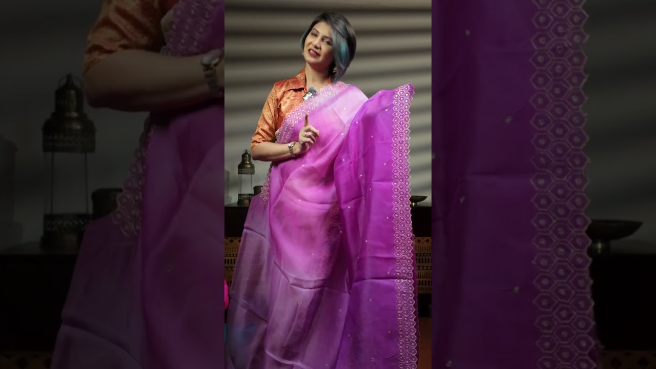 Glamorous Organza with difference by MOU PRINTS/9831575641 whatsApp connect 