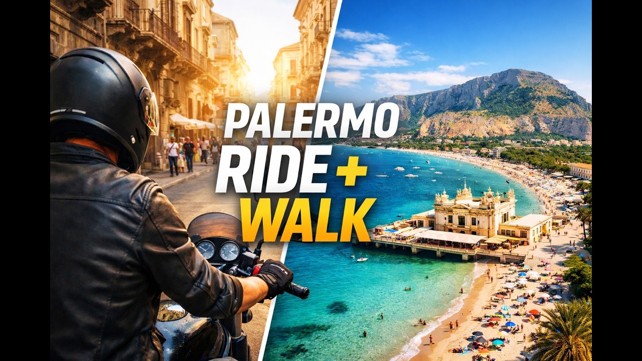 Palermo Sicily 4K | By Motorcycle to the Most Chaotic Markets in Italy