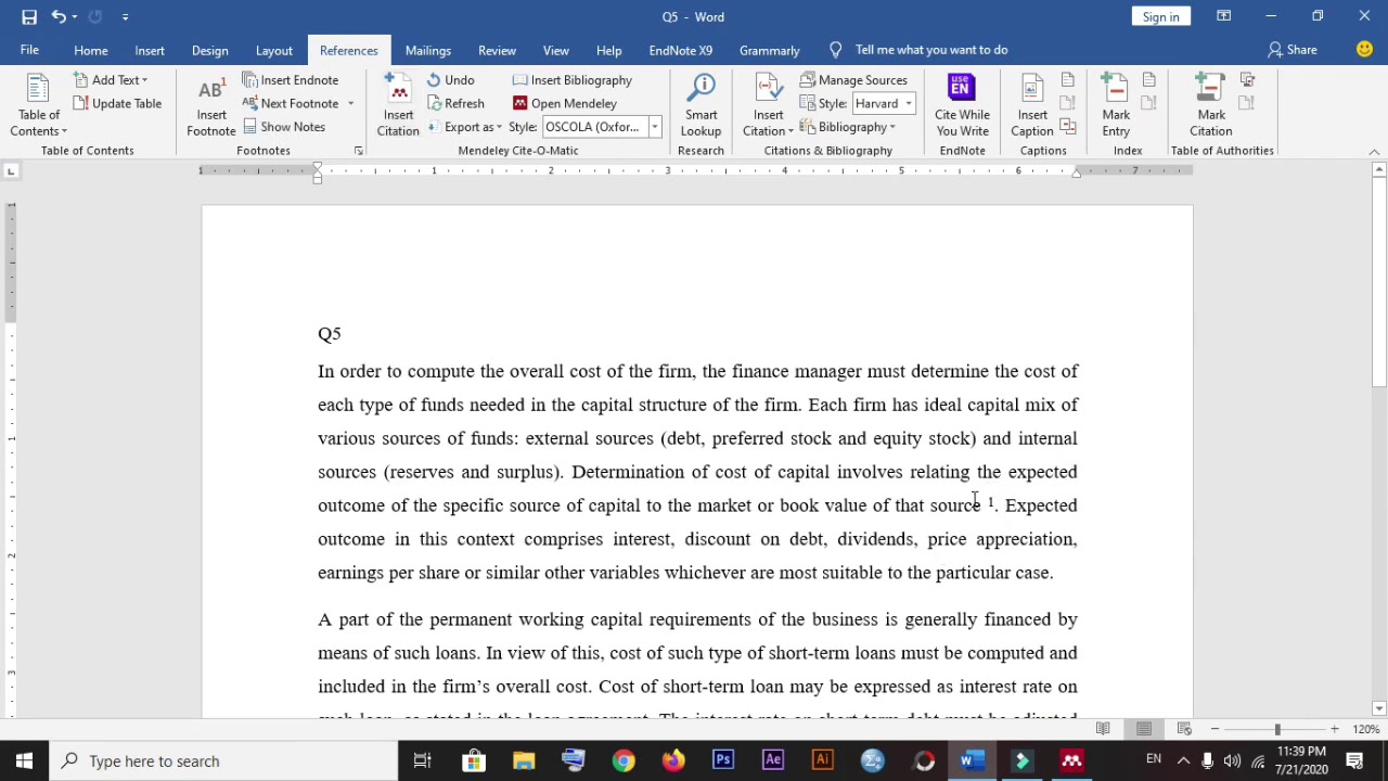 how to insert in text citation in word by using Mendeley