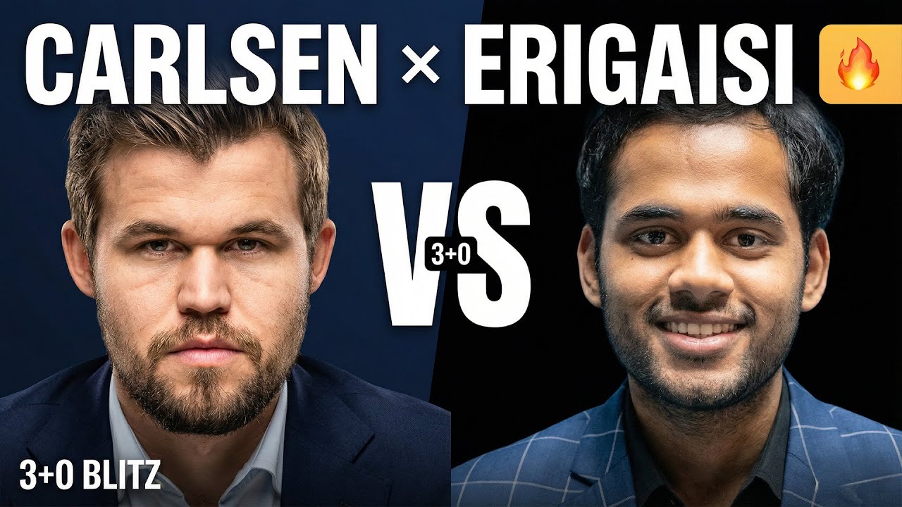 Carlsen vs Erigaisi: A partida de HOJE que TODO MUNDO tá falando! 🔥