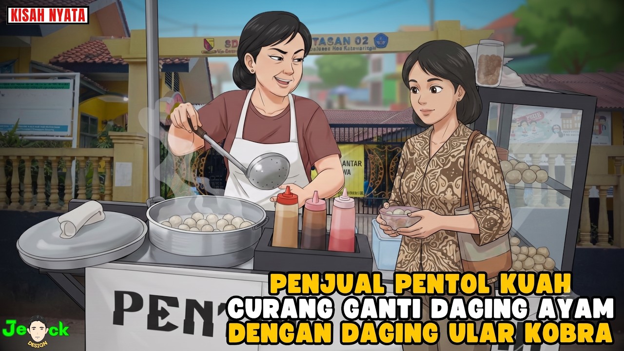 AZAB PENJUAL PENTOL KUAH CURANG GANTI DAGING AYAM DENGAN DAGING ULAR KOBRA || ANIMASI AZAB