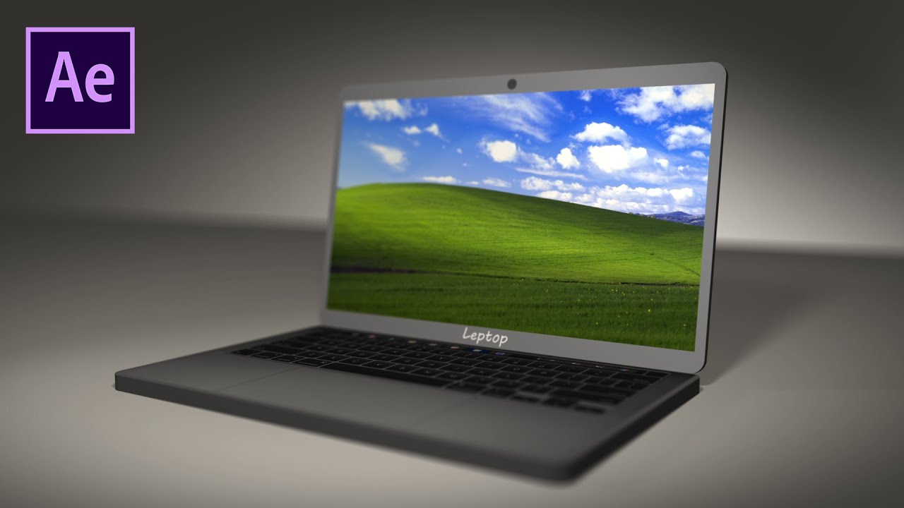 3D Laptop After Effects 100% NO PLUGIN