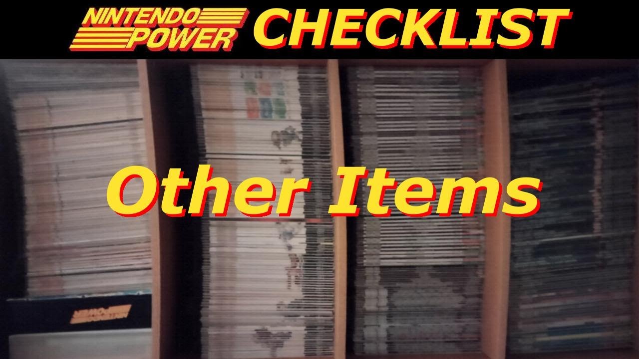 NINTENDO POWER Checklist Other Items