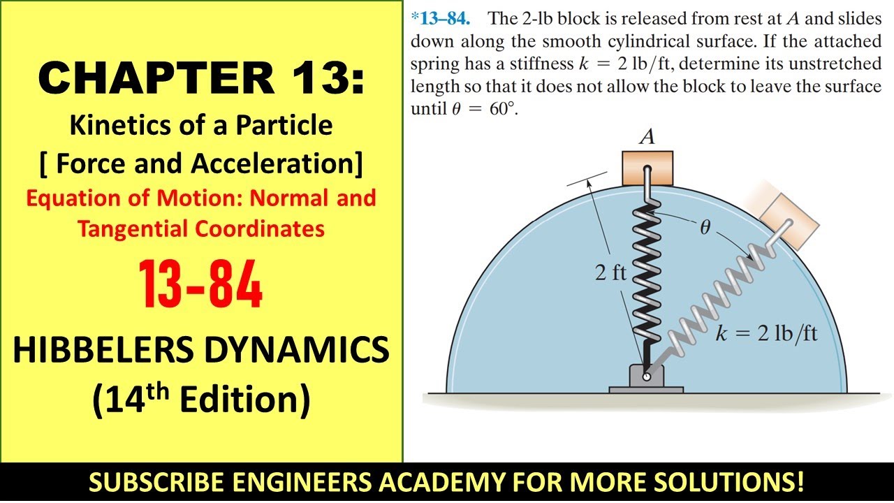 13-84 | Kinetics of a Particle | Chapter 13: Hibbeler Dynamics 14th |  Engineers Academy