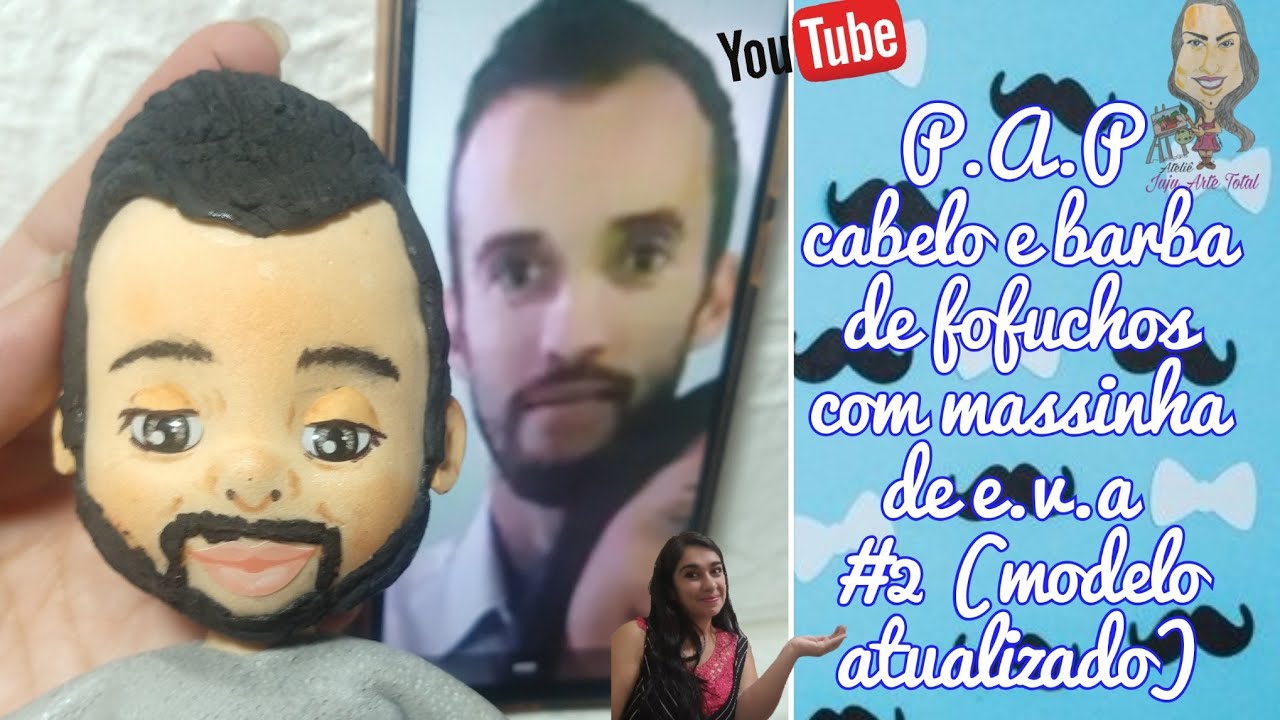 p.a.p cabelo e barba de fofuchos com massinha de e.v.a 2 (modelo atualizado)