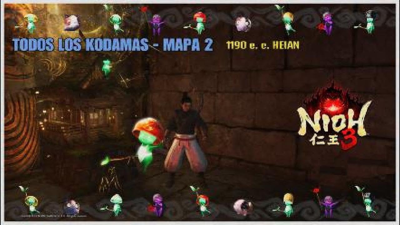 Nioh 3 todos los Kodamas mapa 2 - 1190 e c Heian