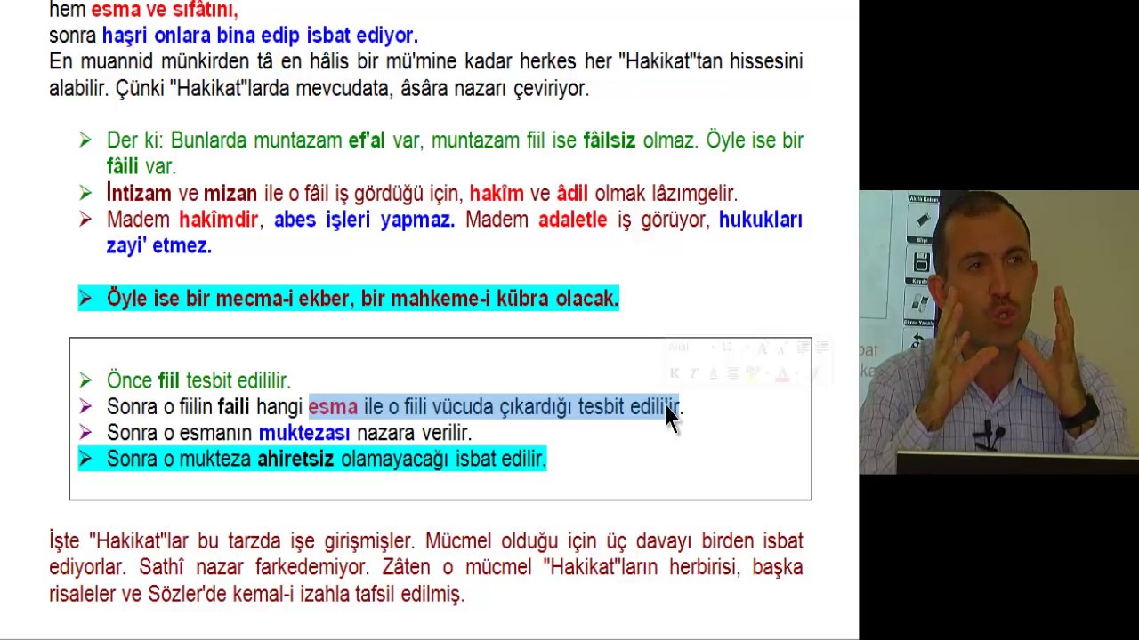 1.  DERS 10.  SÖZ 5.  SURET VE 5.  HAKİKAT